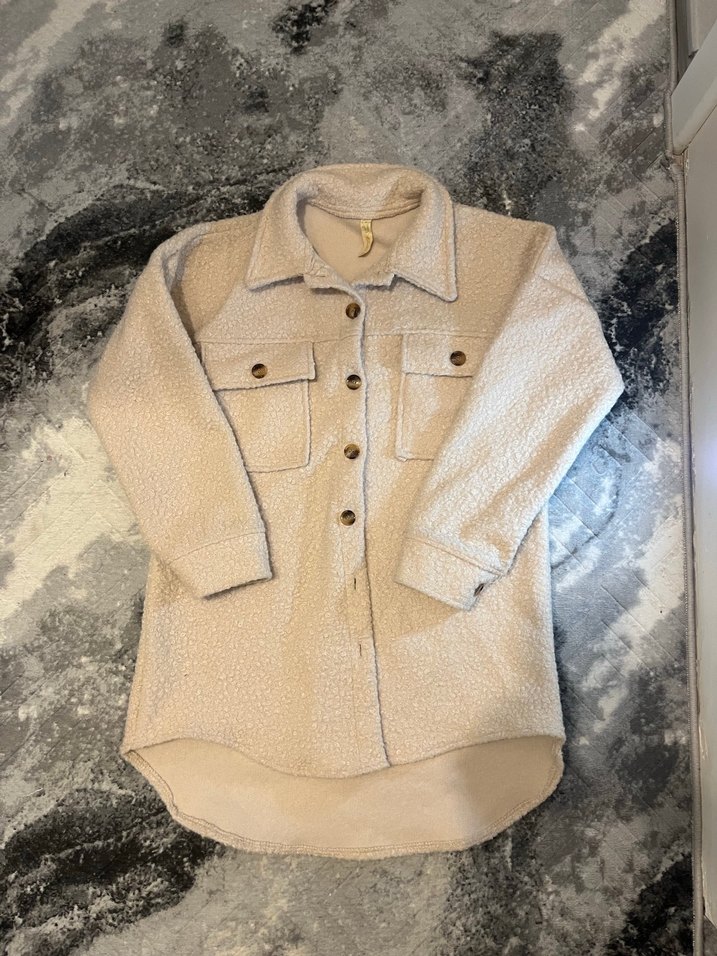 Düğmeli Beyaz Midi Kadın Kaban - Görsel 2