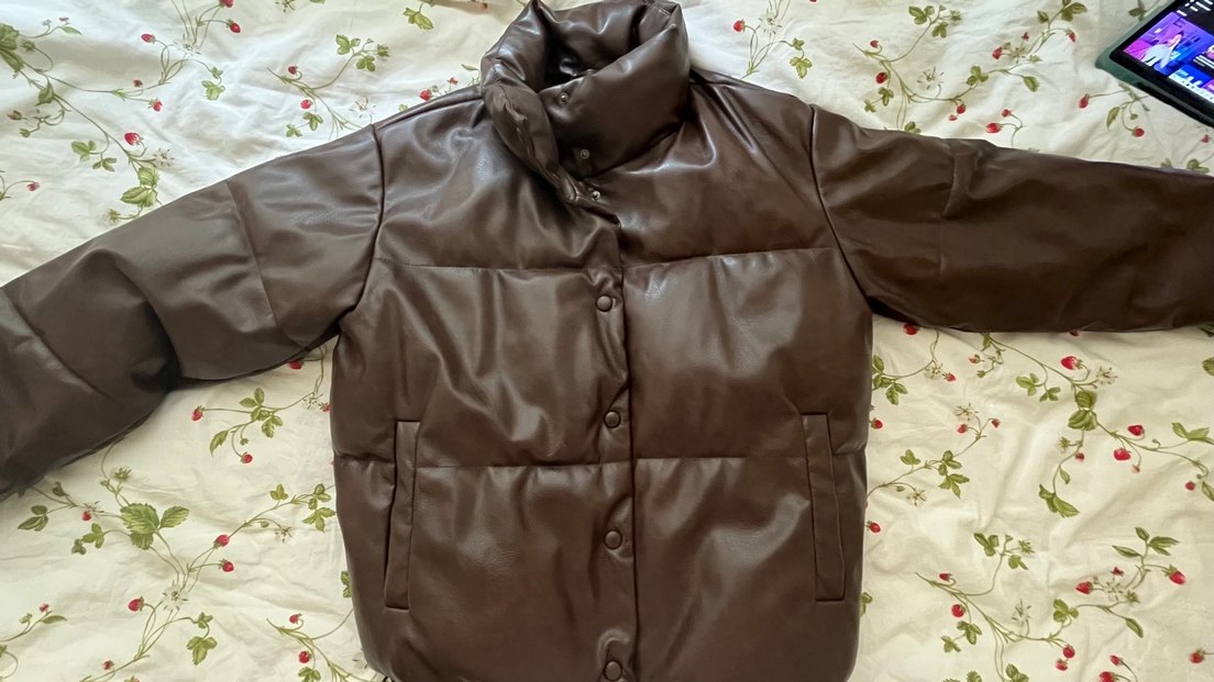 Stradivarius Kahverengi Kadın Deri Kışlık Mont - Görsel 2