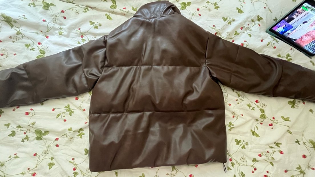 Stradivarius Kahverengi Kadın Deri Kışlık Mont - Görsel 5