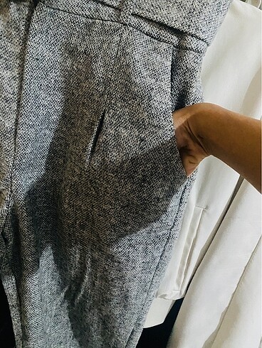 GRİ BELİ KEMERLİ PANTOLON - Görsel 4