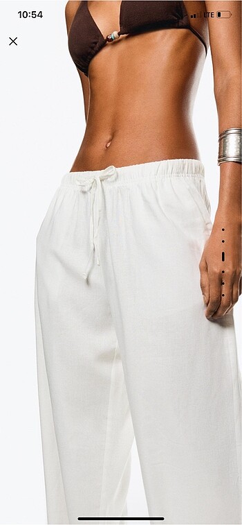 Bershka Bershka Beyaz keten pantolon