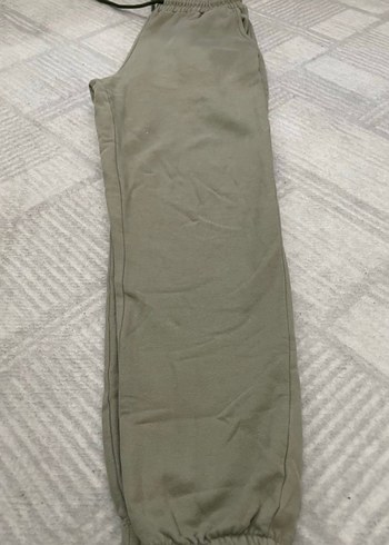 Kadın Haki Rahat Kesim Keten Eşofman Altı - Görsel 2