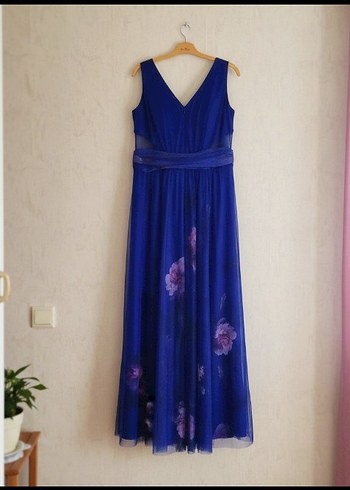  FERİZAY - Mürdüm/Mor Tül Detaylı Büyük Beden Abiye - Görsel 2