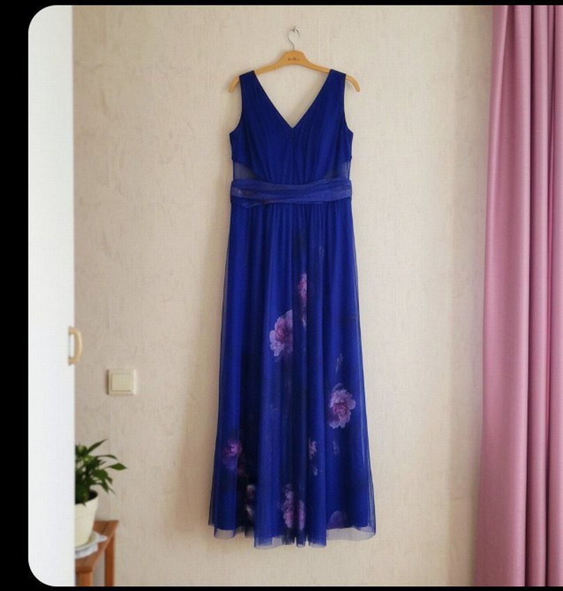  FERİZAY - Mürdüm/Mor Tül Detaylı Büyük Beden Abiye - Görsel 2