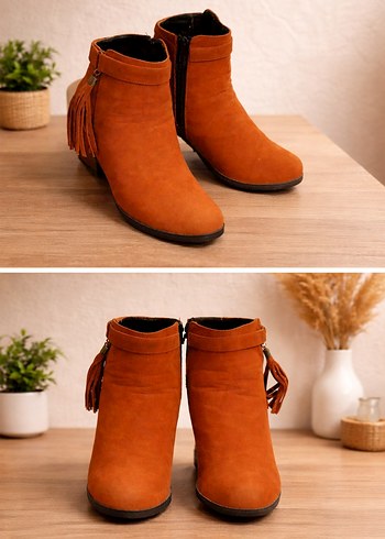 39 Numara Taba Süet Püsküllü Western Bot / Az Kullanılmış - Görsel 3