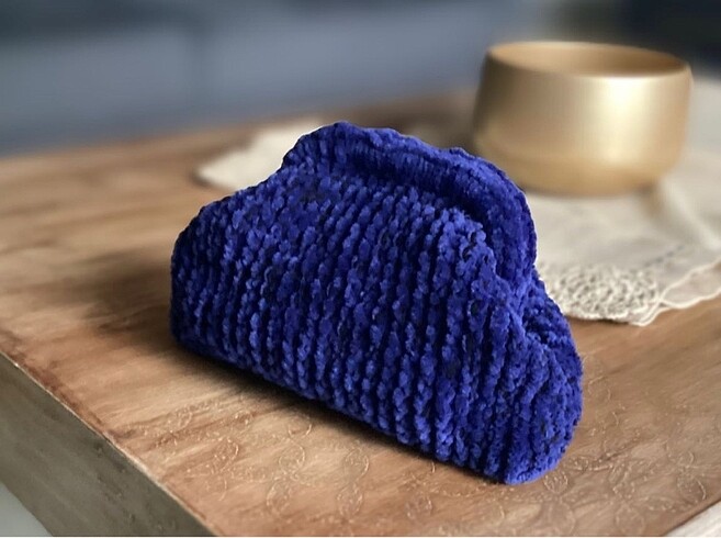 Handmade Lacivert El Çantası