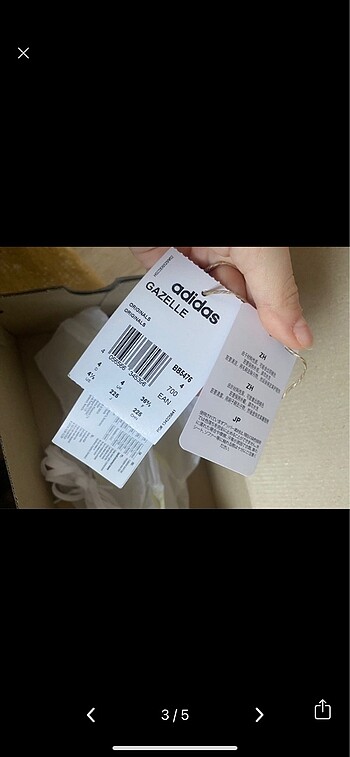 36,5 Beden orj adidas gazelle