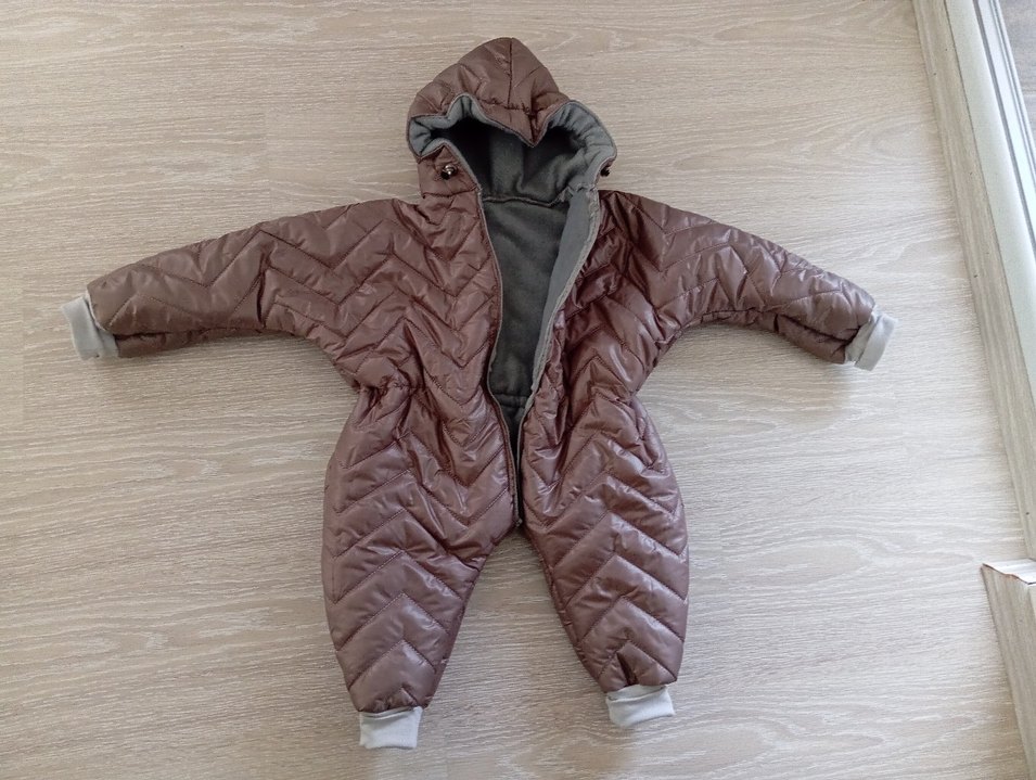 Kız Bebek Kahverengi Kapüşonlu Tulumu - Görsel 2