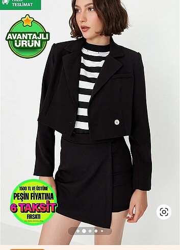 Crop blazer ceker