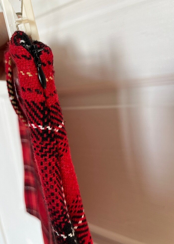 Kaşe Ekoseli Kısa Etek - Görsel 3