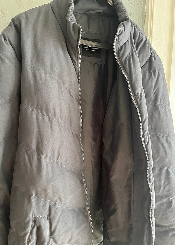 Gri Erkek Mont - Görsel 4