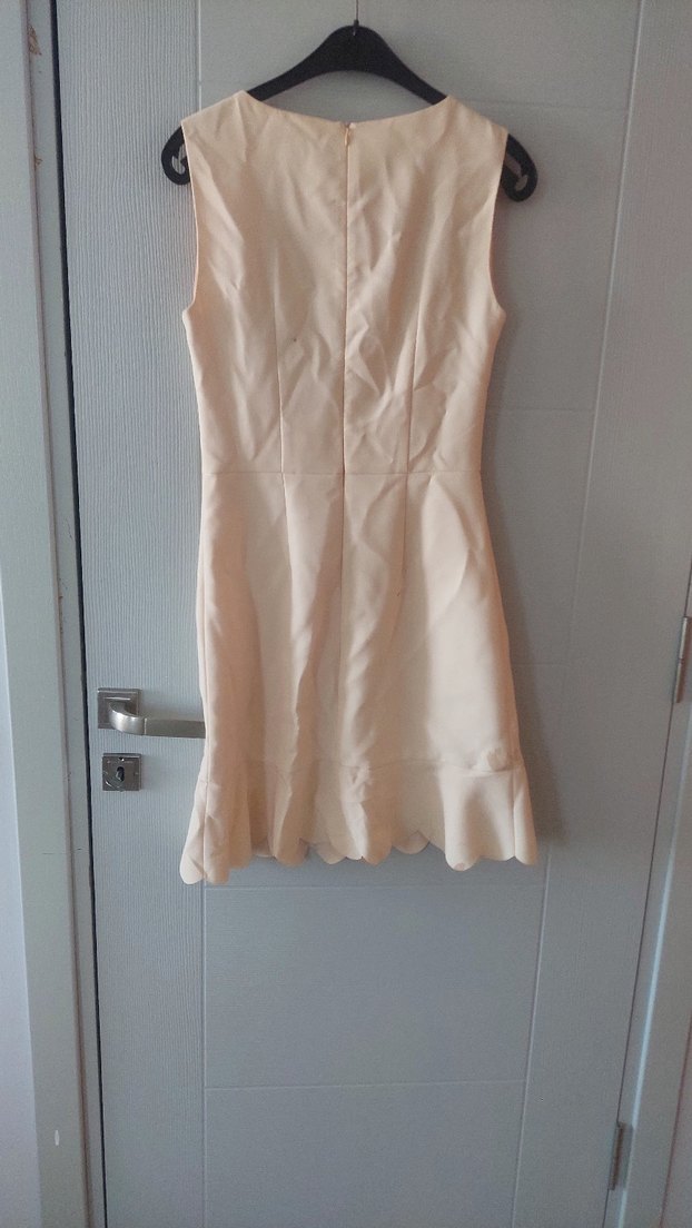 pudra Midi Boy Kolsuz Elbise - Görsel 2