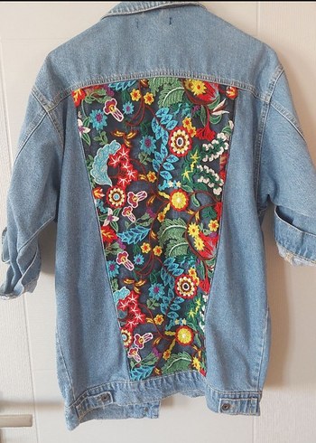 Düğmeli, Salaş Kesim Midi Kot Ceket - Görsel 2