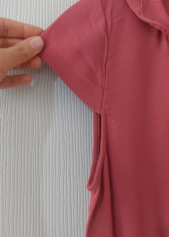 Piliseli Pembe Midi Kadın Elbise - Görsel 5