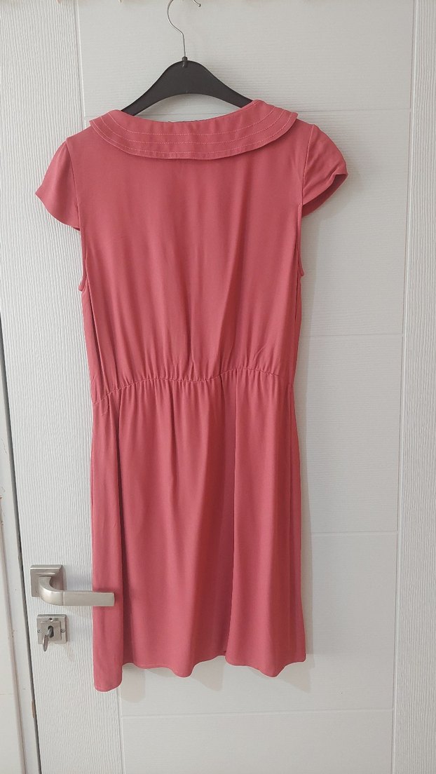 Piliseli Pembe Midi Kadın Elbise - Görsel 2