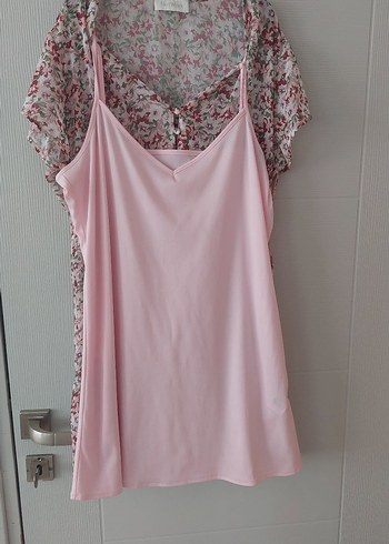 Pembe Bohem Kısa Kollu Midi Elbise - Görsel 4