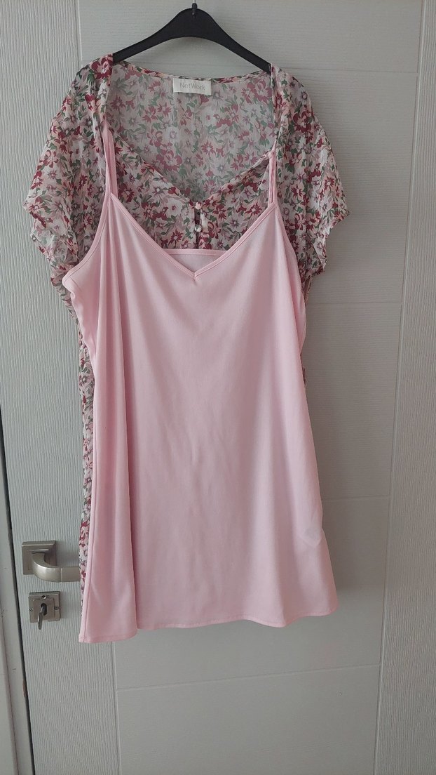 Pembe Bohem Kısa Kollu Midi Elbise - Görsel 4