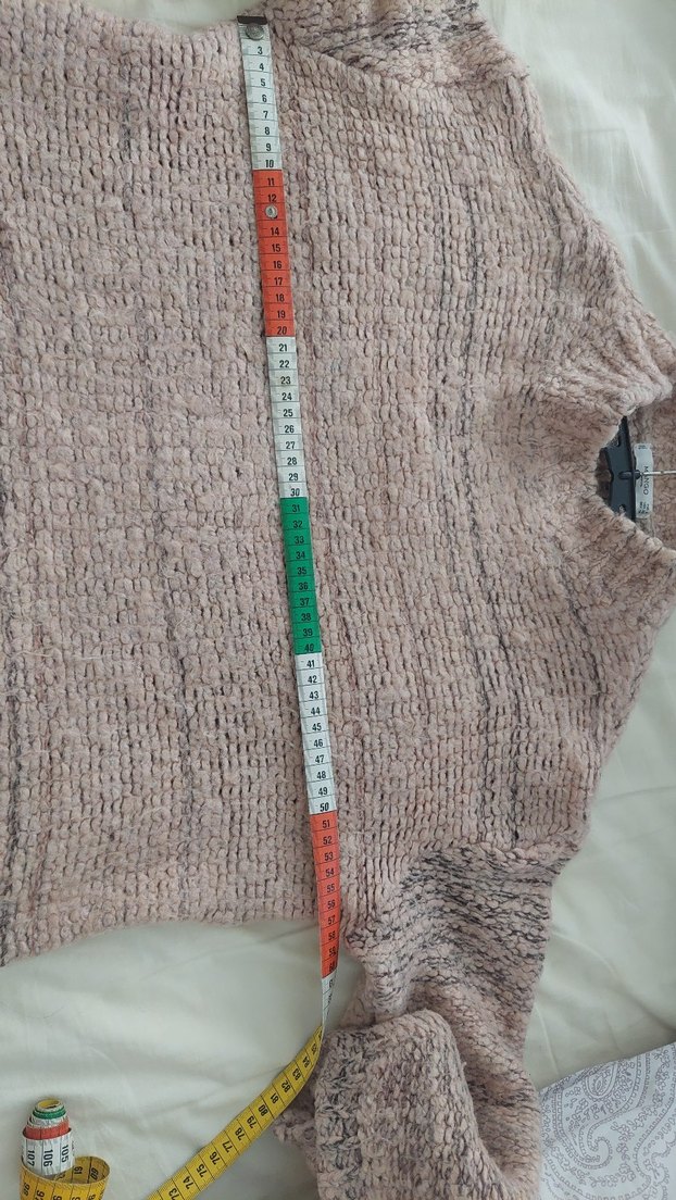 Bej Örgü Kadın Triko Yüksek Yaka Kazak - Görsel 3