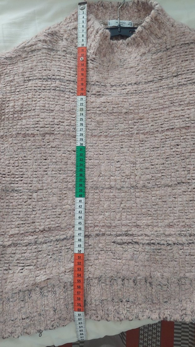 Bej Örgü Kadın Triko Yüksek Yaka Kazak - Görsel 4