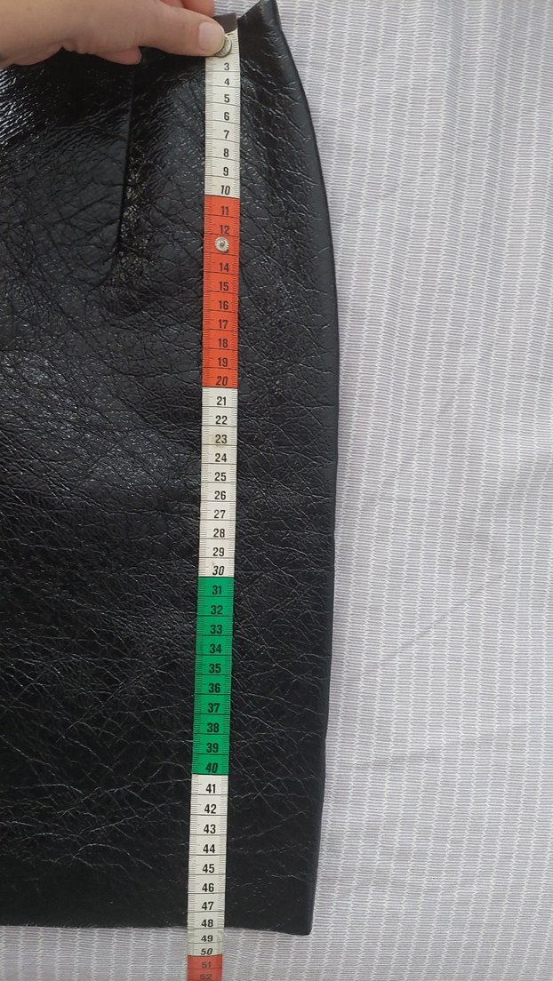 Siyah Deri Pilili Midi Mini Etek - Görsel 4