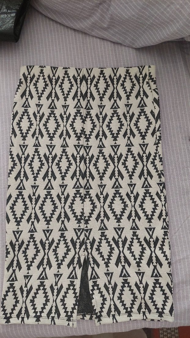 Gri Bohem Tarzı Desenli etek - Görsel 3