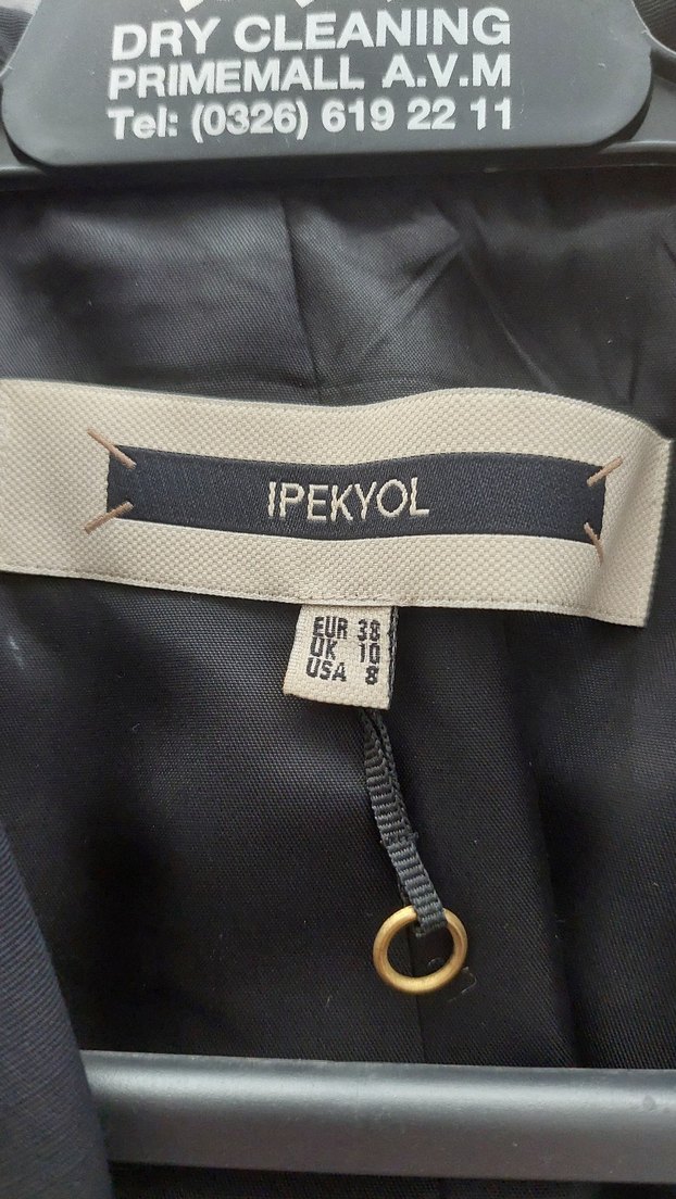 Kadın siyah Desenli Düğmeli Ofis Blazeri - Görsel 3