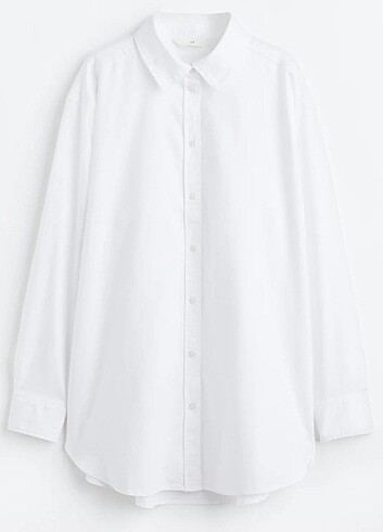 m Beden beyaz Renk H&M Pamuklu Oversize Gömlek