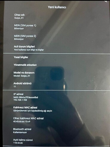 Diğer SWIPE X1 Tablet