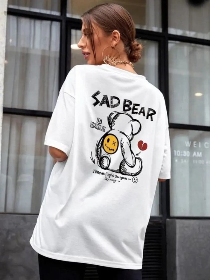 Diger Kadın Kahverengi Baskılı Kısa Kollu Tişört - Görsel 3