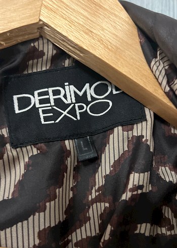 Derimod Kahverengi Deri Biker Ceket, Kürk Detaylı