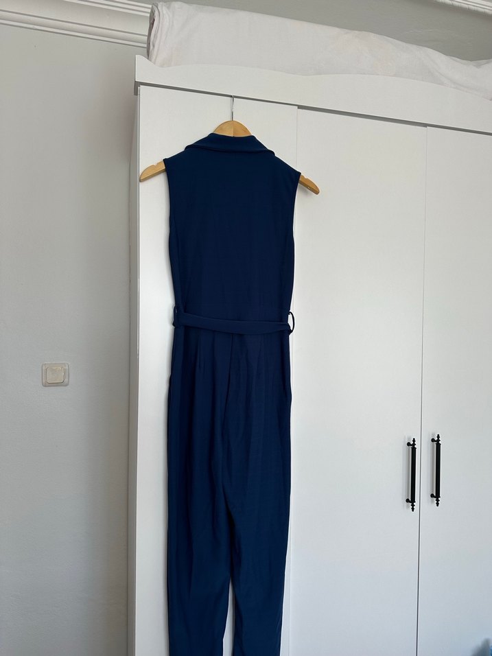 Lacivert Kemerli Kadın Uzun Tulum M beden - Görsel 4