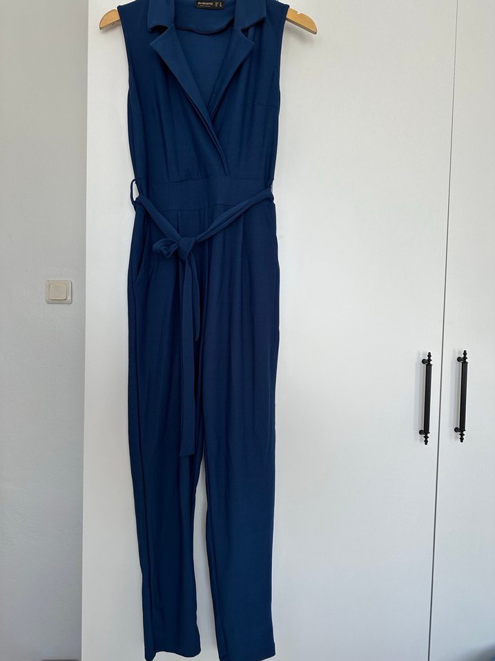 Lacivert Kemerli Kadın Uzun Tulum M beden - Görsel 2