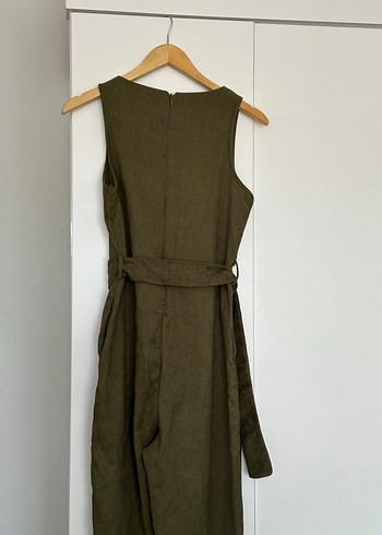 Kadın Haki Kemerli Askılı Tulum 36 beden - Görsel 5