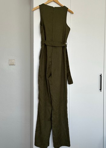 Kadın Haki Kemerli Askılı Tulum 36 beden - Görsel 6