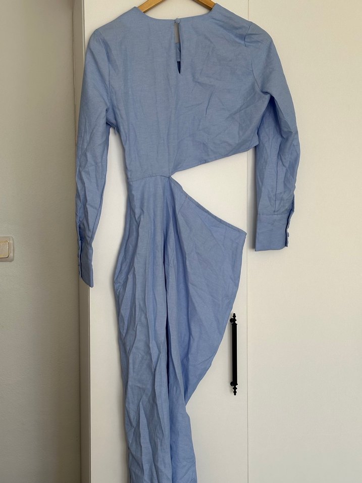 Mavi dut put elbise Uzun Keten Elbise 36 beden hiç giyilmedi - Görsel 5