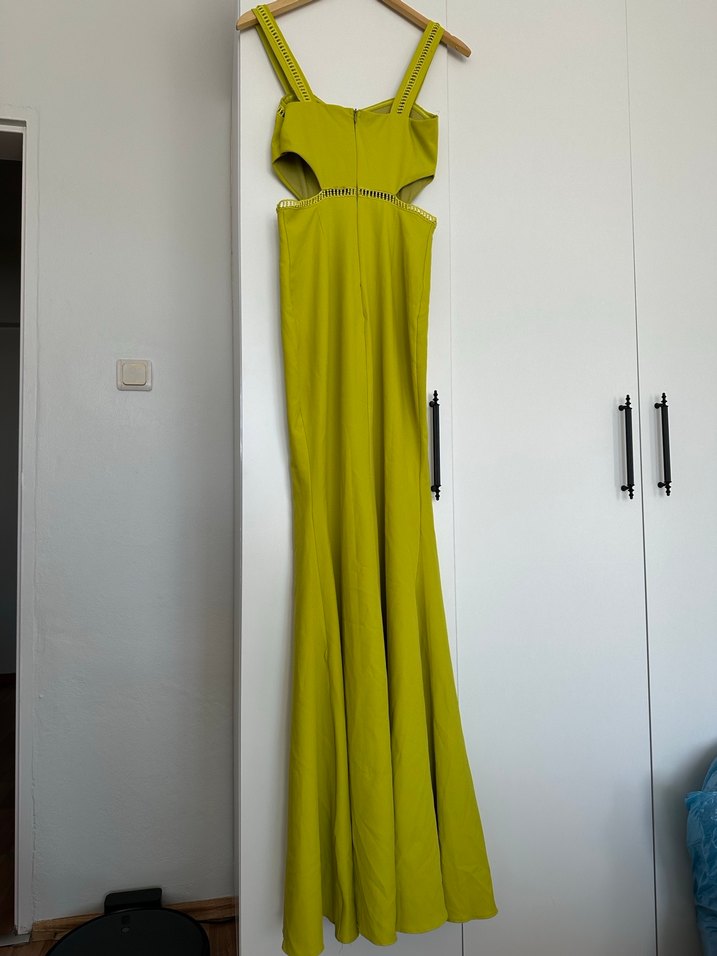 Sarı Askılı Uzun İnce Elbise etiketli 36 beden - Görsel 5