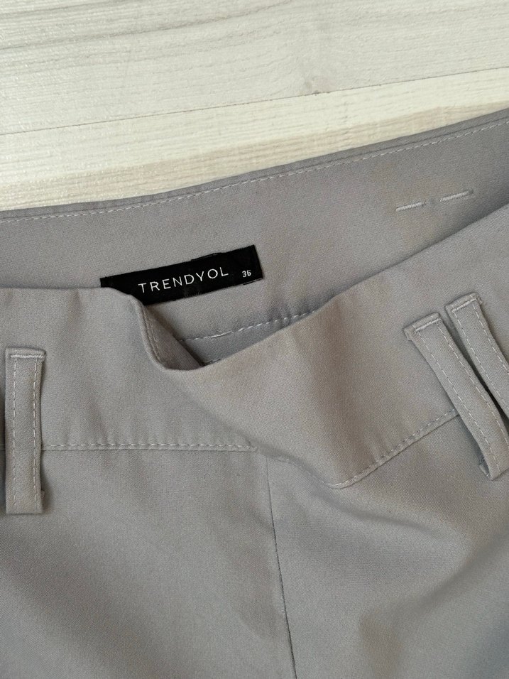 Füme Midi yüksek bel Kadın Kumaş Pantolon 36 bede - Görsel 3