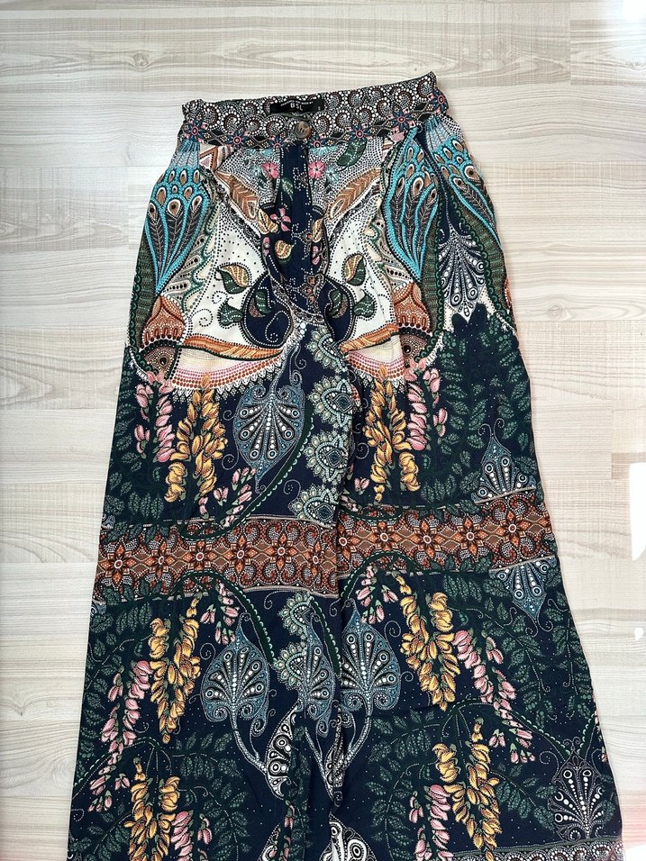 Bohem Desenli Kadın Uzun Kumaş Pantolon s beden - Görsel 2