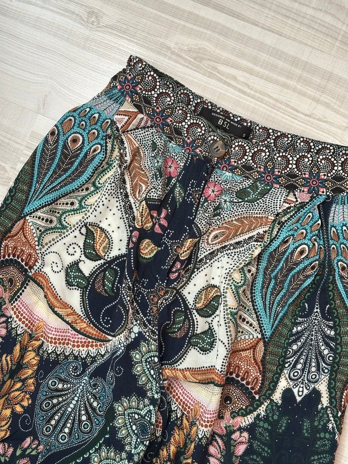 Bohem Desenli Kadın Uzun Kumaş Pantolon s beden - Görsel 3