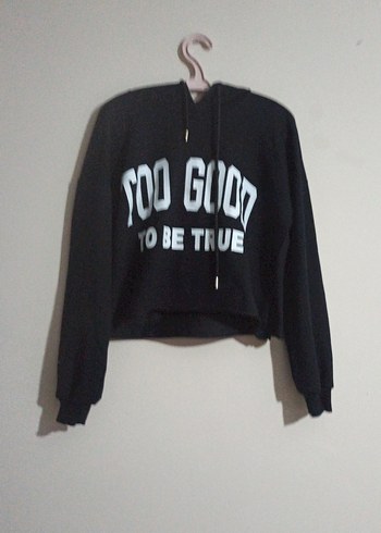 Miss Poem Siyah Baskılı Kadın Sweatshirt
