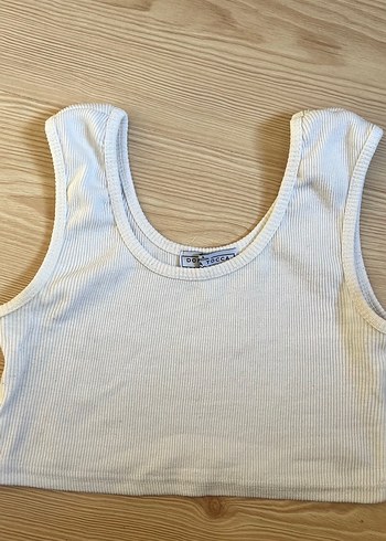 Trendyol & Milla Beyaz Kolsuz Crop Top