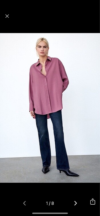 Zara Pembe Oversize Gömlek