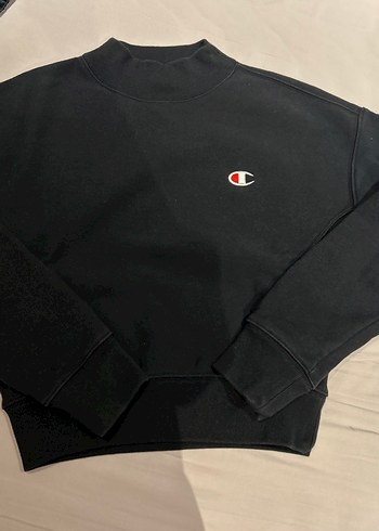 Champion Siyah Kadın Crop Sweatshirt