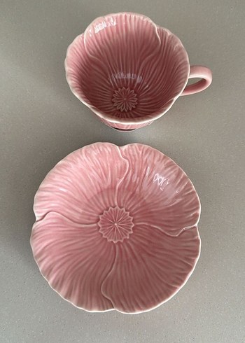 HM Pembe ve Beyaz Çiçek Desenli Fincan Takımı - Görsel 6