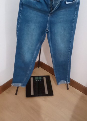 Kadın Mavi Bol Kesim Kot Pantolon - Görsel 4