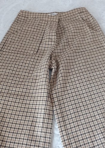 Kadın kareli Kumaş Pantolon - Görsel 2