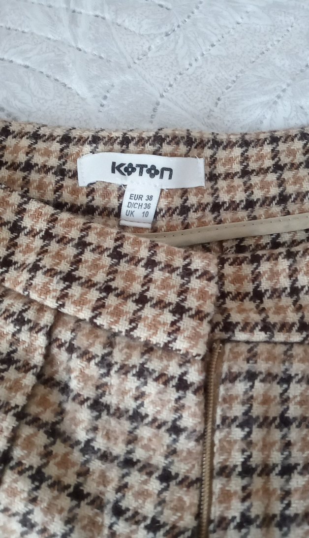 Kadın kareli Kumaş Pantolon - Görsel 3