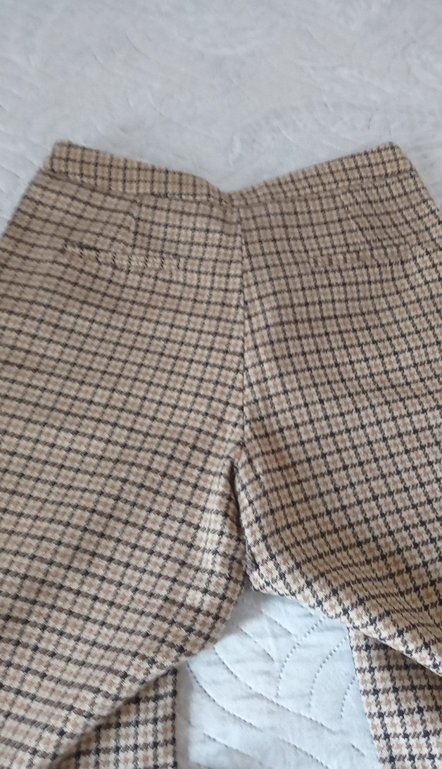 Kadın kareli Kumaş Pantolon - Görsel 5