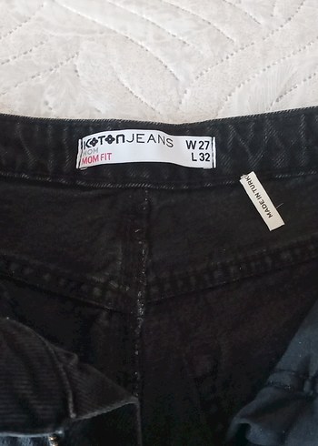 Püsküllü Siyah Bol Kesim Kadın Kot Pantolon - Görsel 2