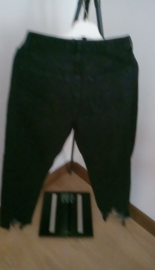 Püsküllü Siyah Bol Kesim Kadın Kot Pantolon - Görsel 4